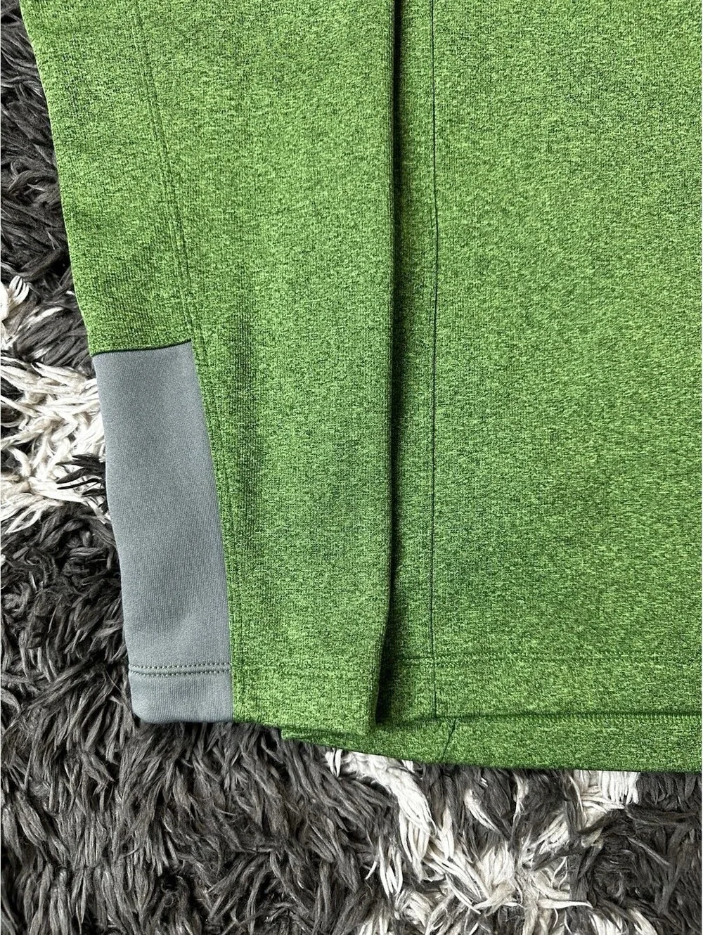 The North Face Mens L Green Heathered 1/4 Zip Fleece Pullover Sweater